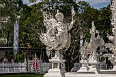 Famous Thailand temple or white temple, Wat Rong Khun,at Chiang Rai province, northern Thailand. 